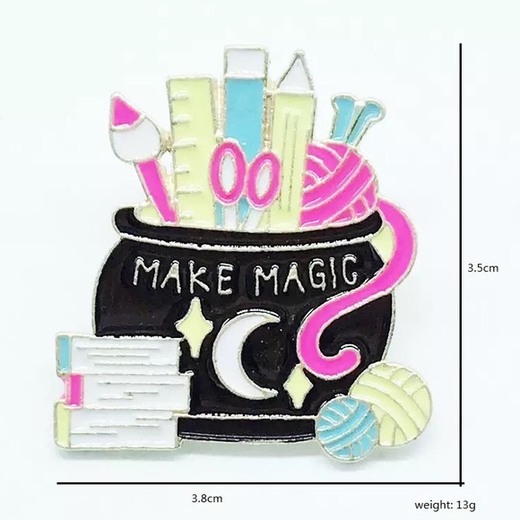 🎁 Bundle 3 for $30 🎁 NEW Make Magic Craft Maker Large Enamel Pin Brooch - Picture 4 of 4